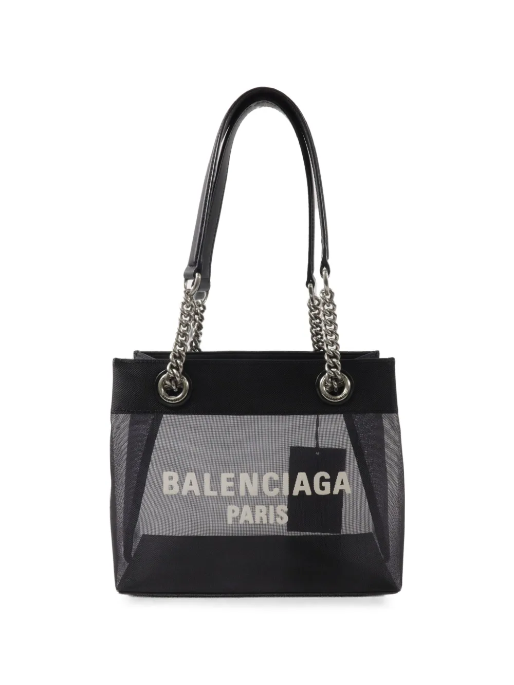 Balenciaga Pre-Owned mesh-panel chain-link tote bag - Nero