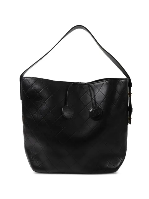 CHANEL Pre-Owned quiltet CC bucket-taske i læder