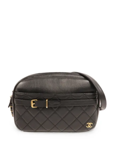CHANEL Pre-Owned logo-detail diamond-quilted cross body bag