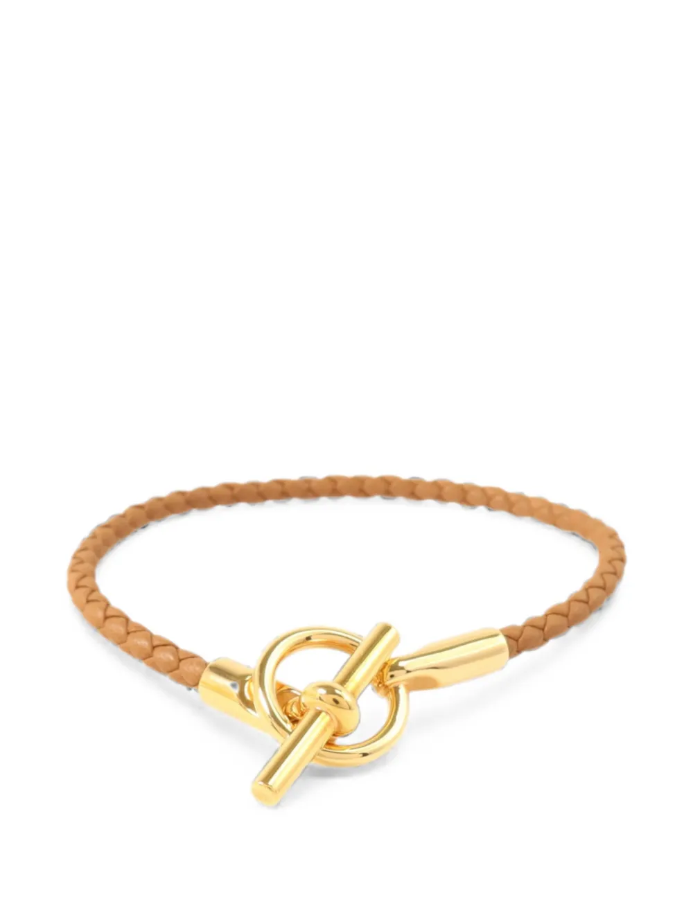 Hermès Pre-Owned Glenan braided leather bracelet - Gold