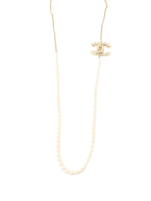 CHANEL Pre-Owned CC pearl and crystal necklace