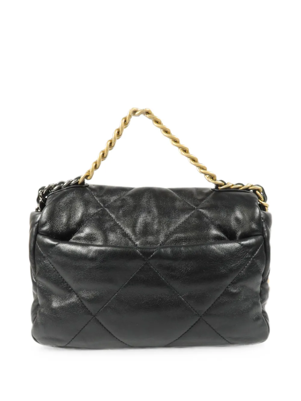 CHANEL Pre-Owned Kleine C19 diamantvormig gewatteerde schoudertas Zwart