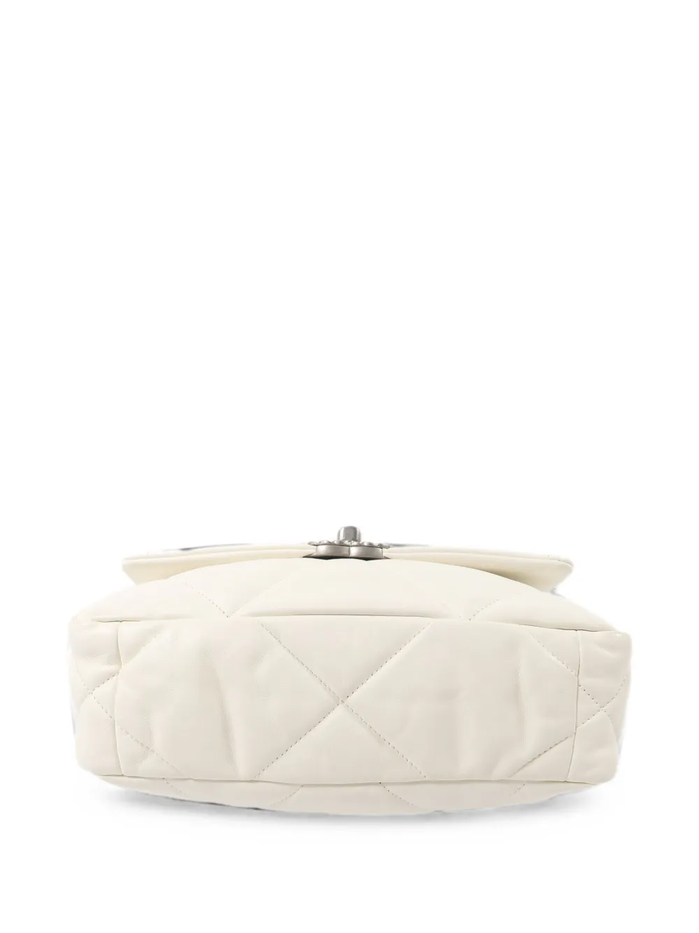 CHANEL Pre-Owned Kleine C19 diamantvormig gewatteerde schoudertas Wit