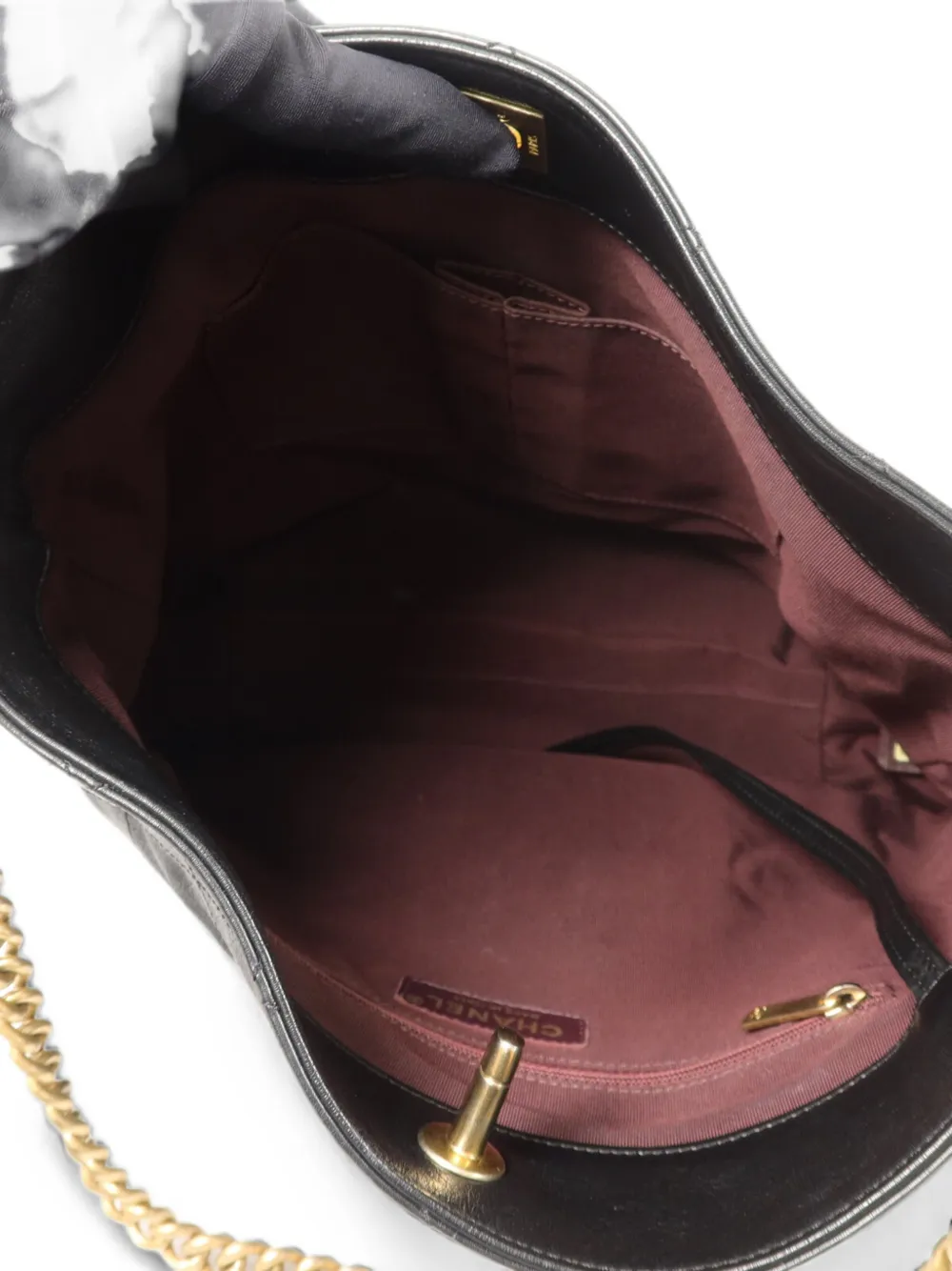 CHANEL Pre-Owned CC gewatteerde bucket-tas met diamantpatroon en draaislot Zwart