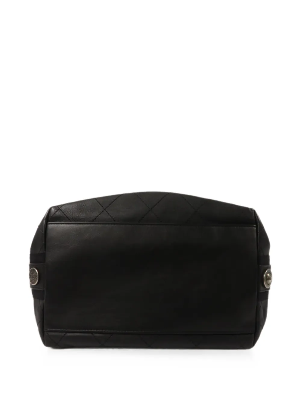 CHANEL Pre-Owned CC gewatteerde bucket-tas met diamantpatroon en draaislot Zwart
