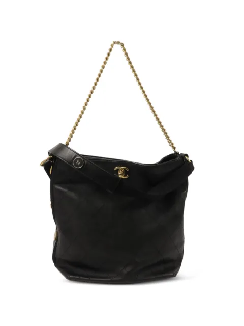 CHANEL Pre-Owned CC turn-lock diamond-quilted bucket bag