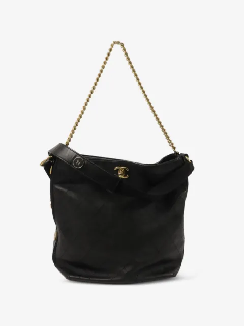 CHANEL Pre-Owned CC turn-lock diamond-quilted bucket bag
