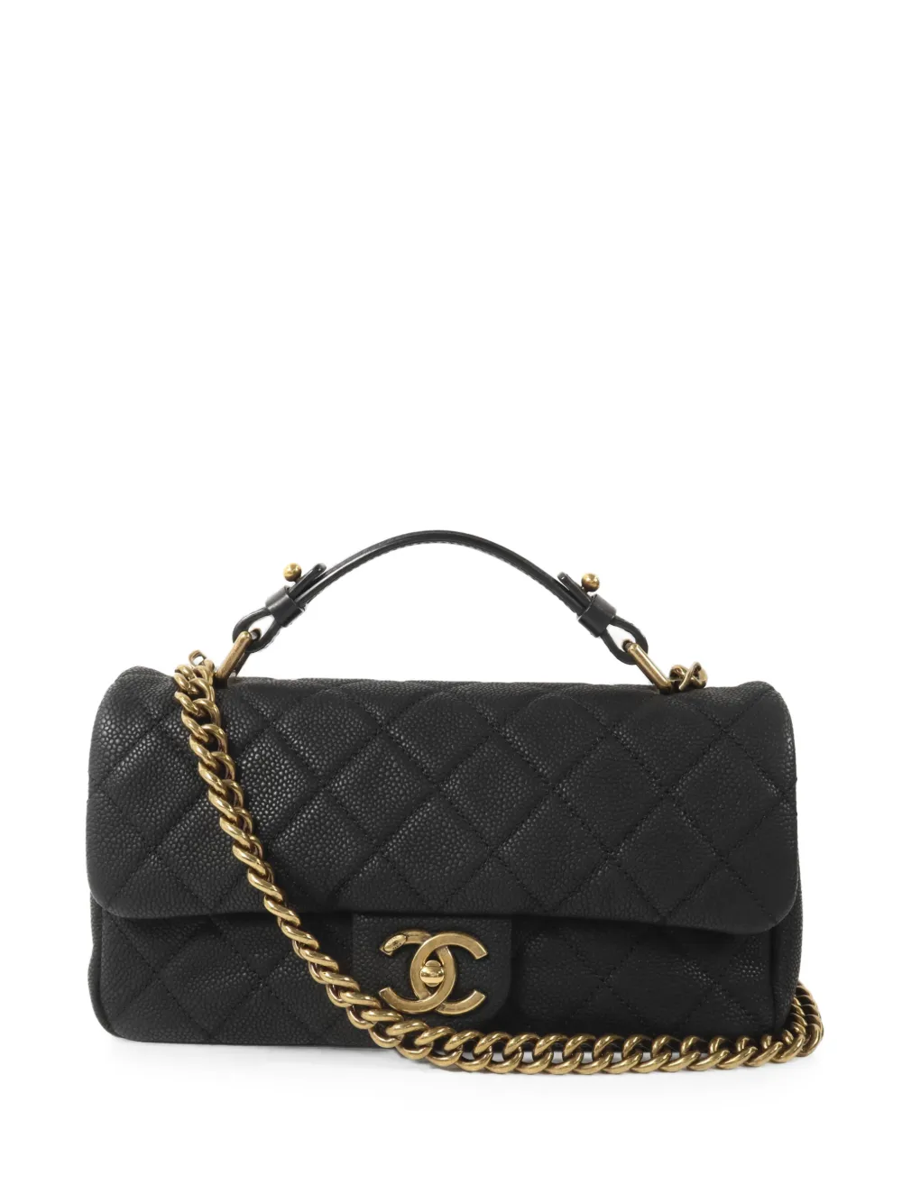 CHANEL Pre-Owned CC turn-lock diamond-quilted cross body bag - Schwarz