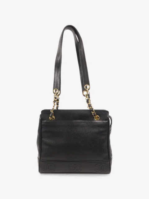 CHANEL Pre-Owned tote de piel con logo CC