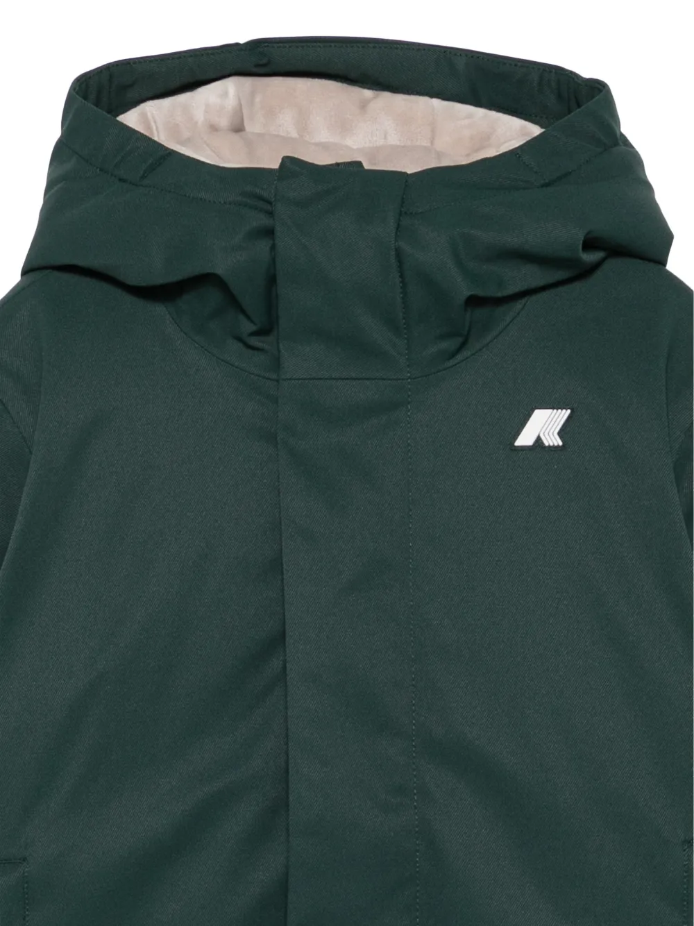 K Way Kids logo-patch hooded jacket Groen