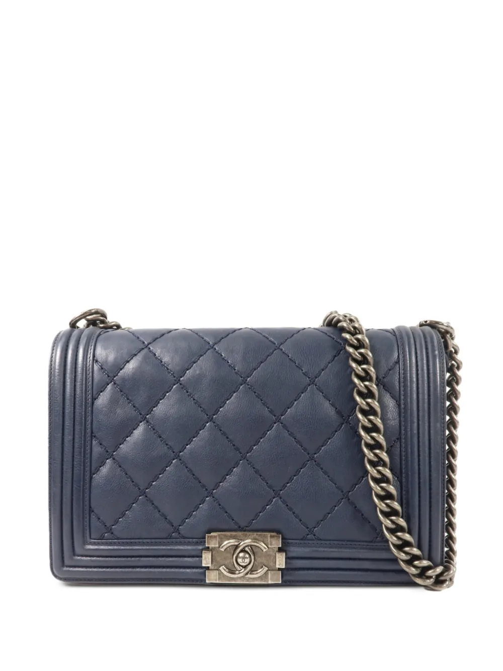 CHANEL Pre-Owned Boy Chanel diamond-quilted shoulder bag - Blu