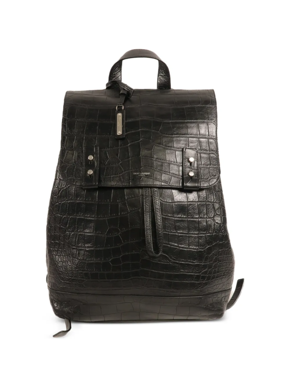 Saint Laurent Pre-Owned Sac de Jour croc-effect backpack - Nero