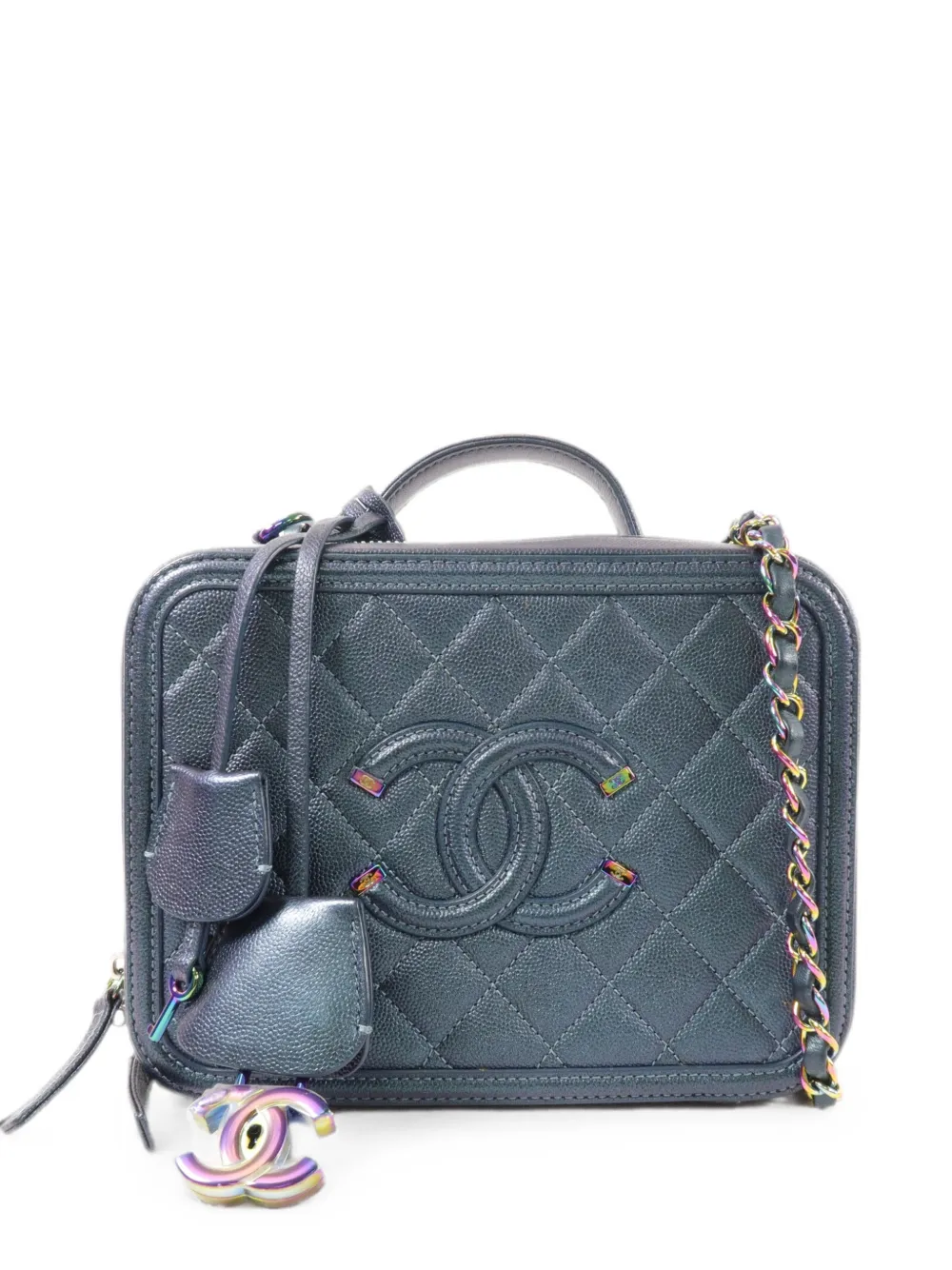 CHANEL Pre-Owned medium CC Filigree quilted cross body bag - Blu