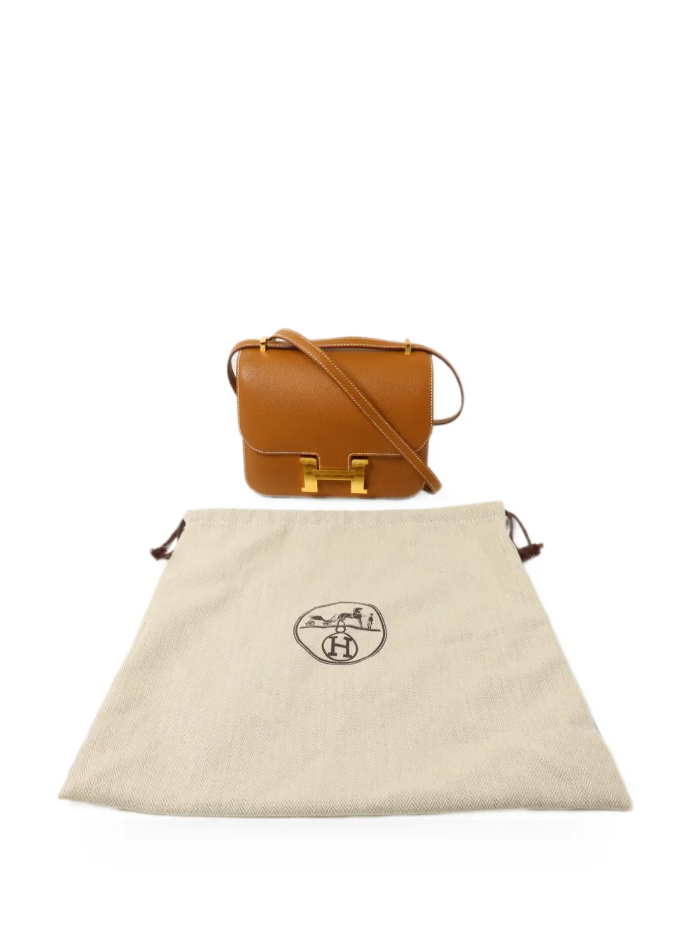 Hermès Pre-Owned 2022 mini Constance shoulder bag - Braun