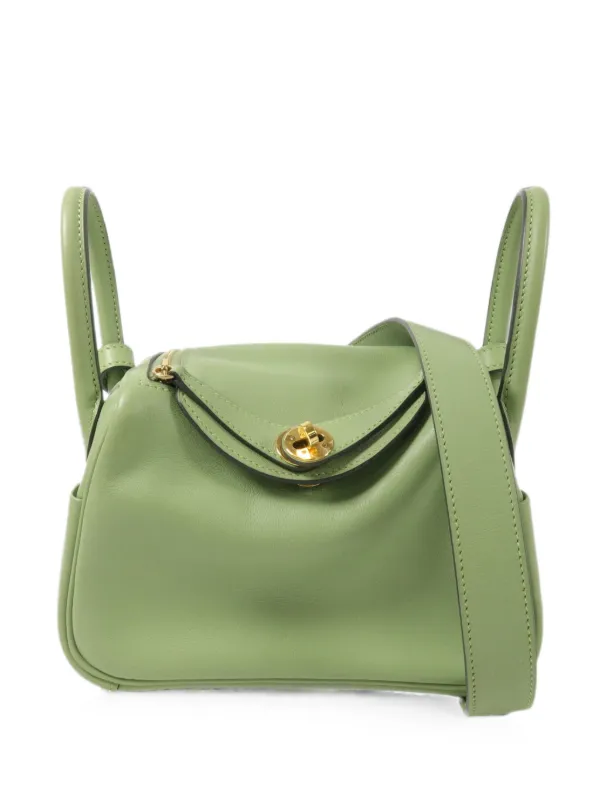 Hermès Pre-owned 2020 Mini Lindy Tote Bag in Green