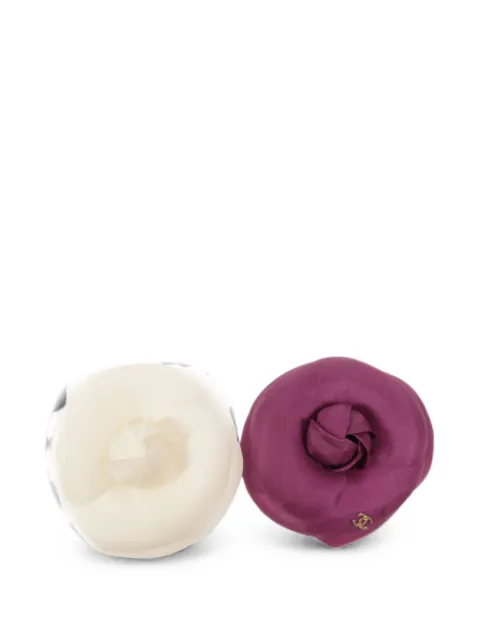 CHANEL Pre-Owned set de broche floral con logo CC (set de 2)