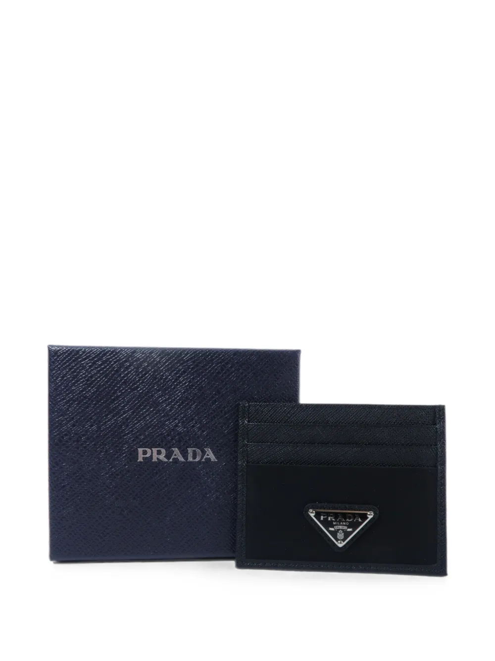 Prada Pre-owned Re-nylon Card Holder in Black, view 5