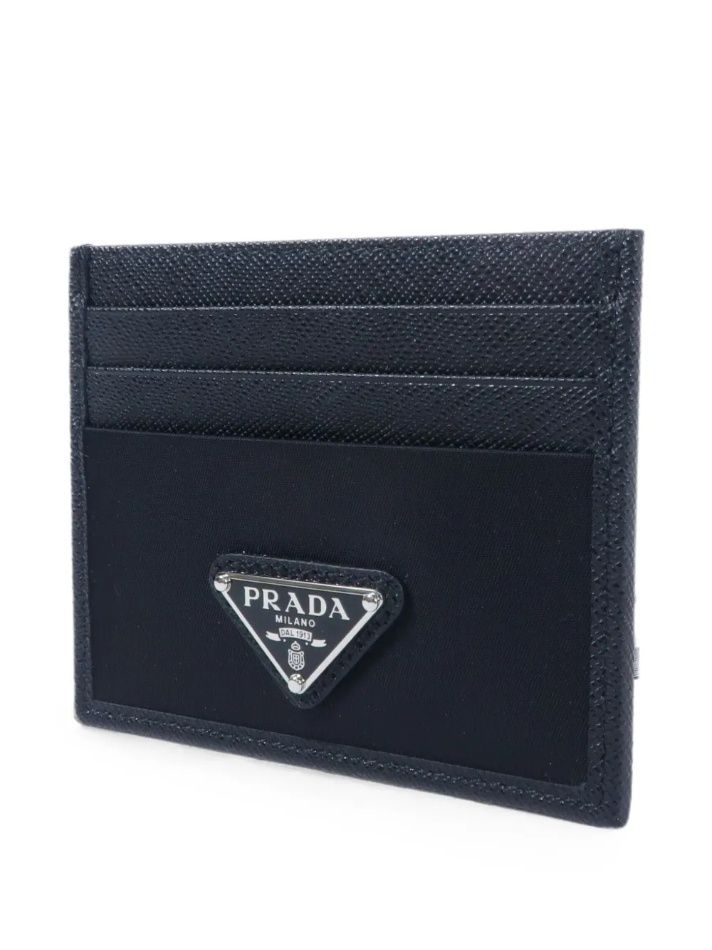 Prada Pre-owned Re-nylon Card Holder in Black, view 3