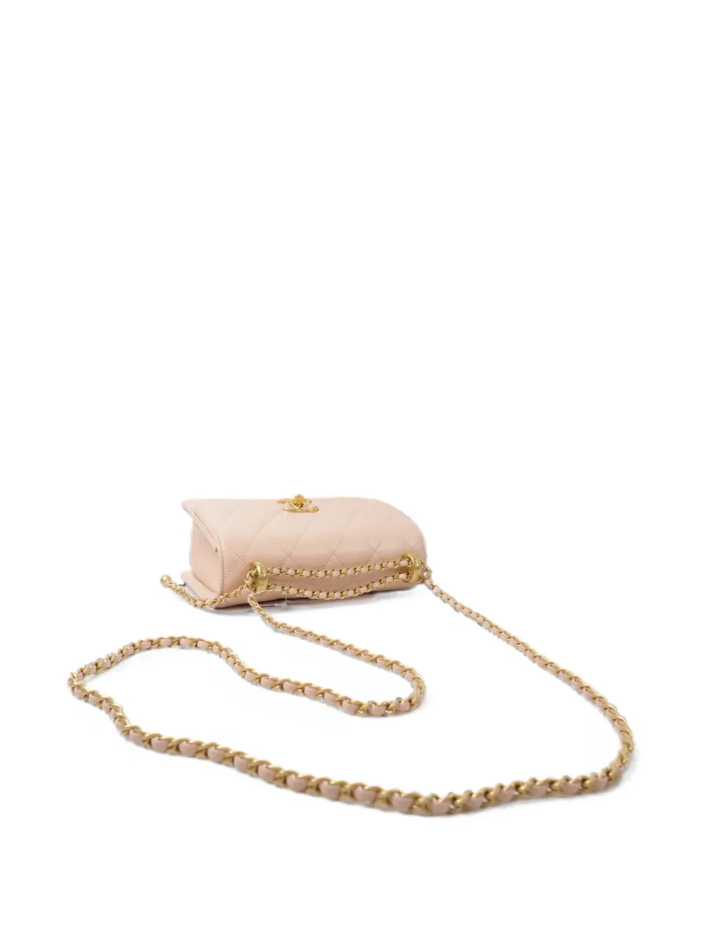 CHANEL Pre-Owned Mini Flap schoudertas met CC-draaislot Beige