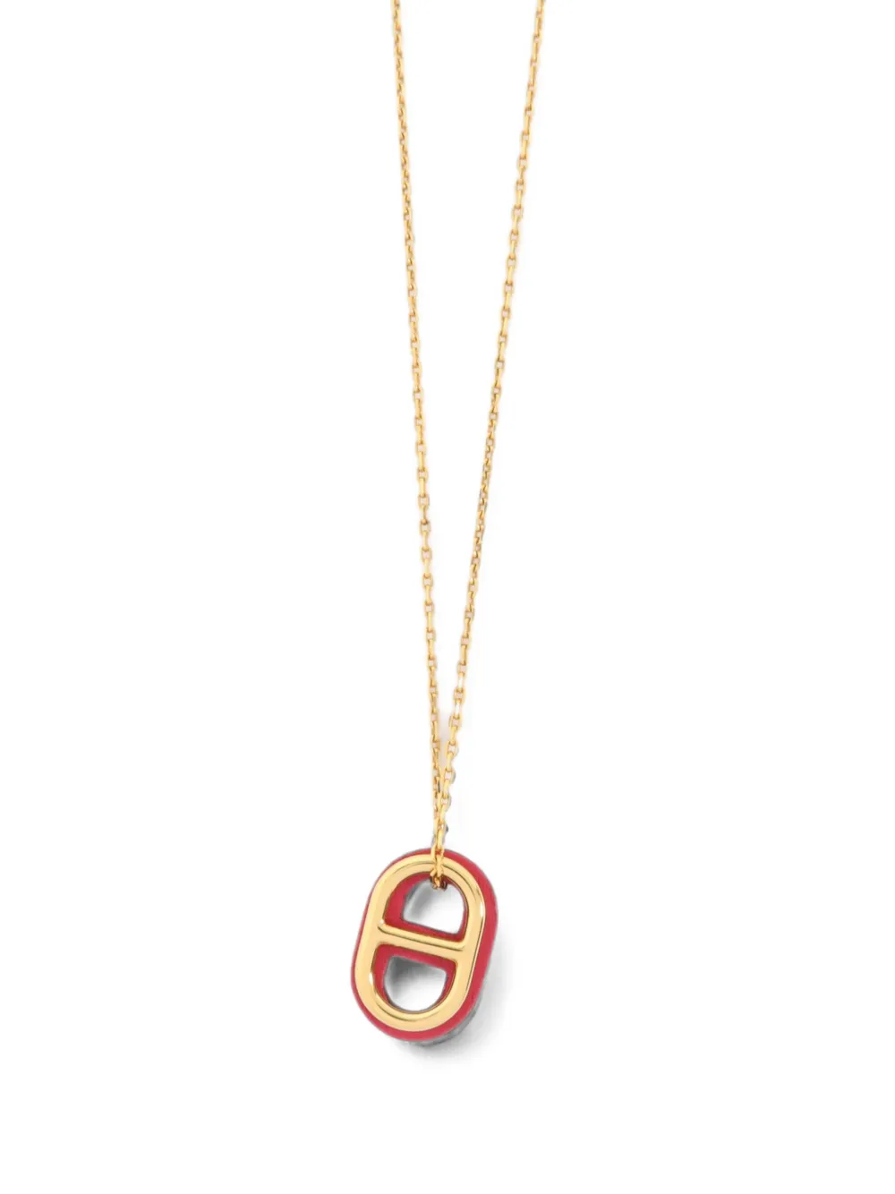 Hermès Pre-Owned O'Maillon leather pendant necklace - Gold