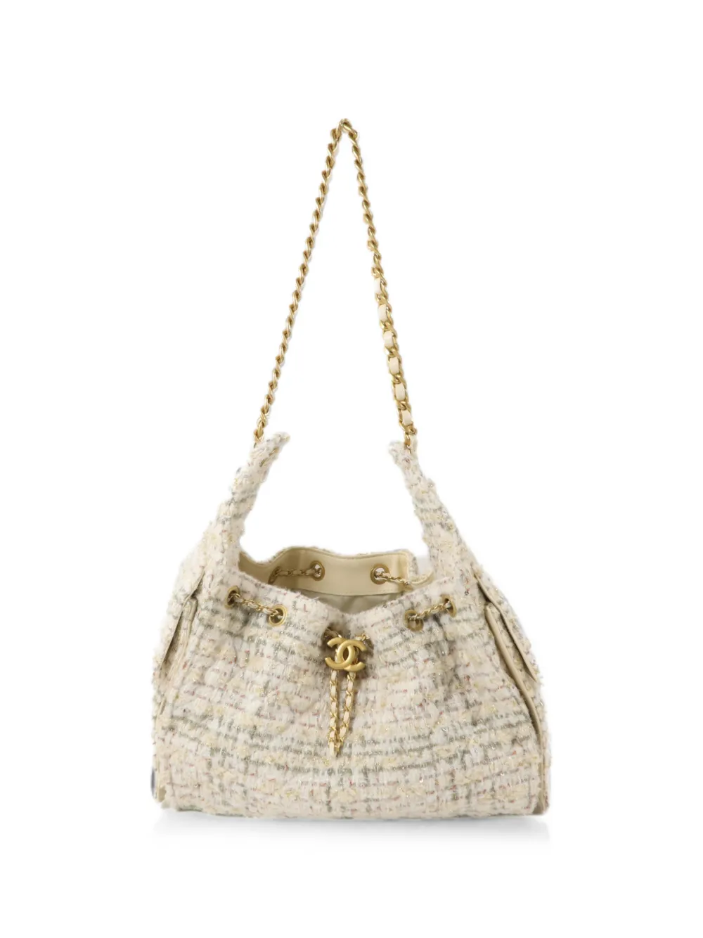 CHANEL Pre-Owned CC tweed shoulder bag - Neutrals