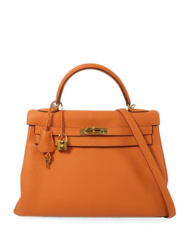 Hermès Pre-owned 2013 28 Kelly Two-way Tote Bag in Orange
