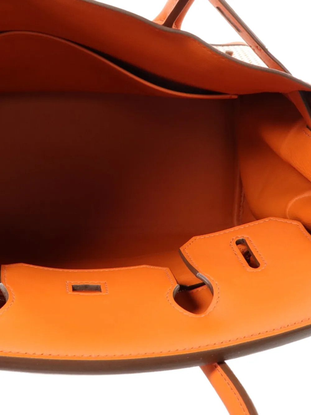 Hermès Pre-owned 2021 30 Birkin Padlock-detail Tote Bag in Orange, view 5