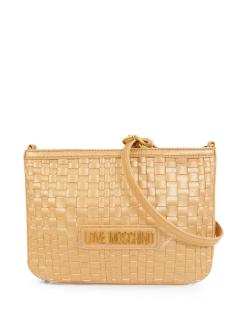Moschino Pre-Owned logo-plaque woven cross body bag