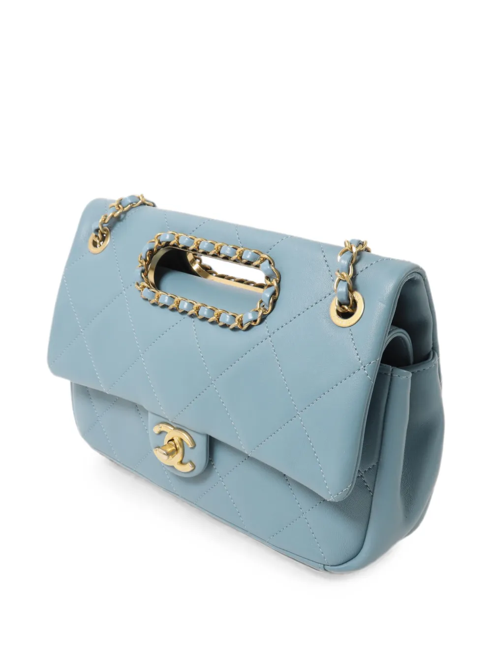 CHANEL Pre-Owned Shopper met CC-draaislot Blauw