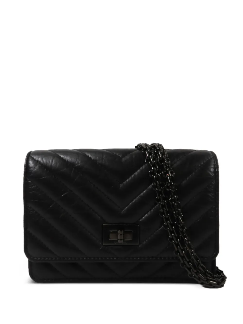 CHANEL Pre-Owned chevron-quilted 2.55 mini shoulder bag - Nero