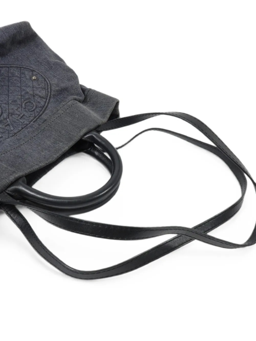 CHANEL Pre-Owned Denim shopper met CC-logo Zwart