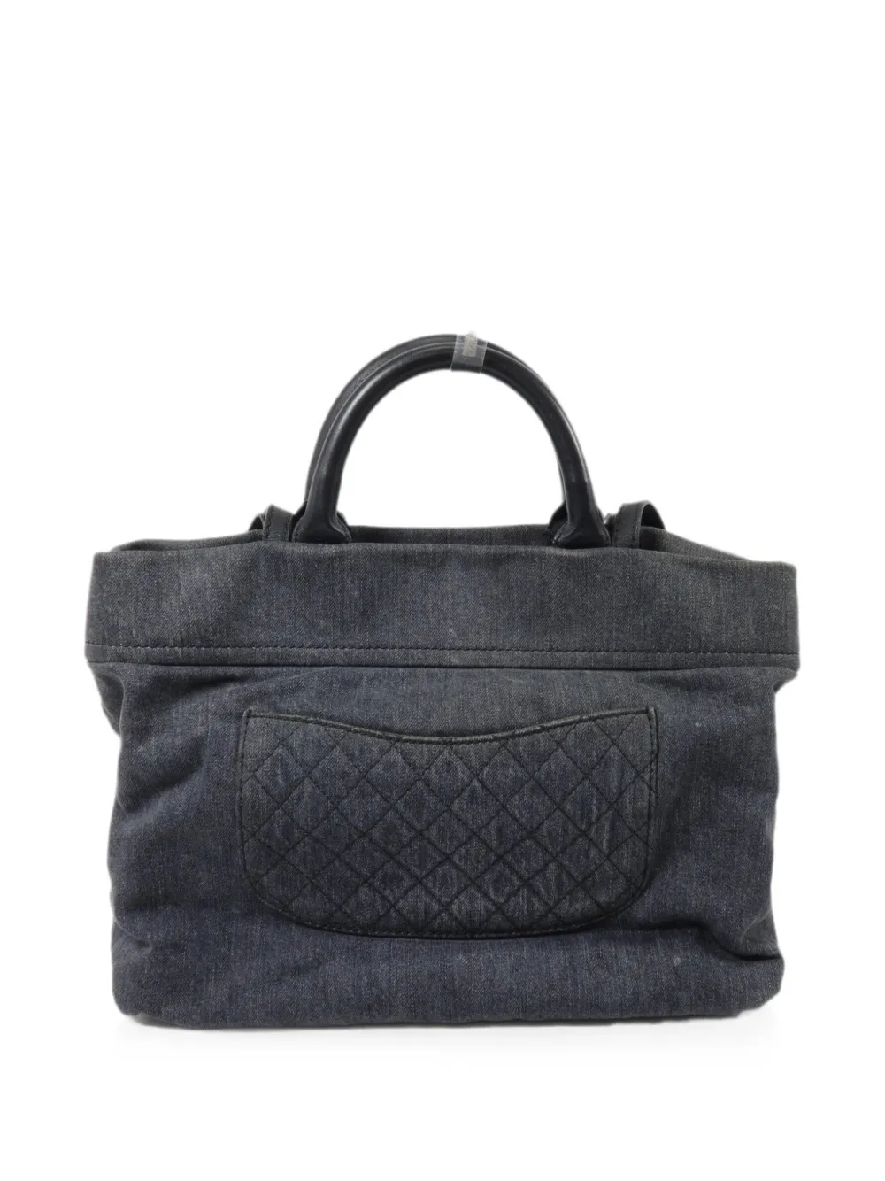 CHANEL Pre-Owned Denim shopper met CC-logo Zwart