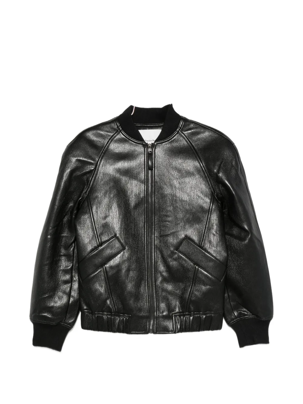 The Frankie Shop Alena Zip-up Bomber Jacket In Black