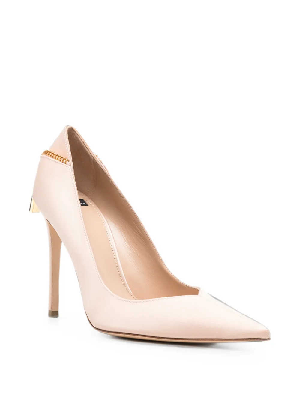 Elisabetta Franchi zip-detail pointed-toe heeled pumps Roze