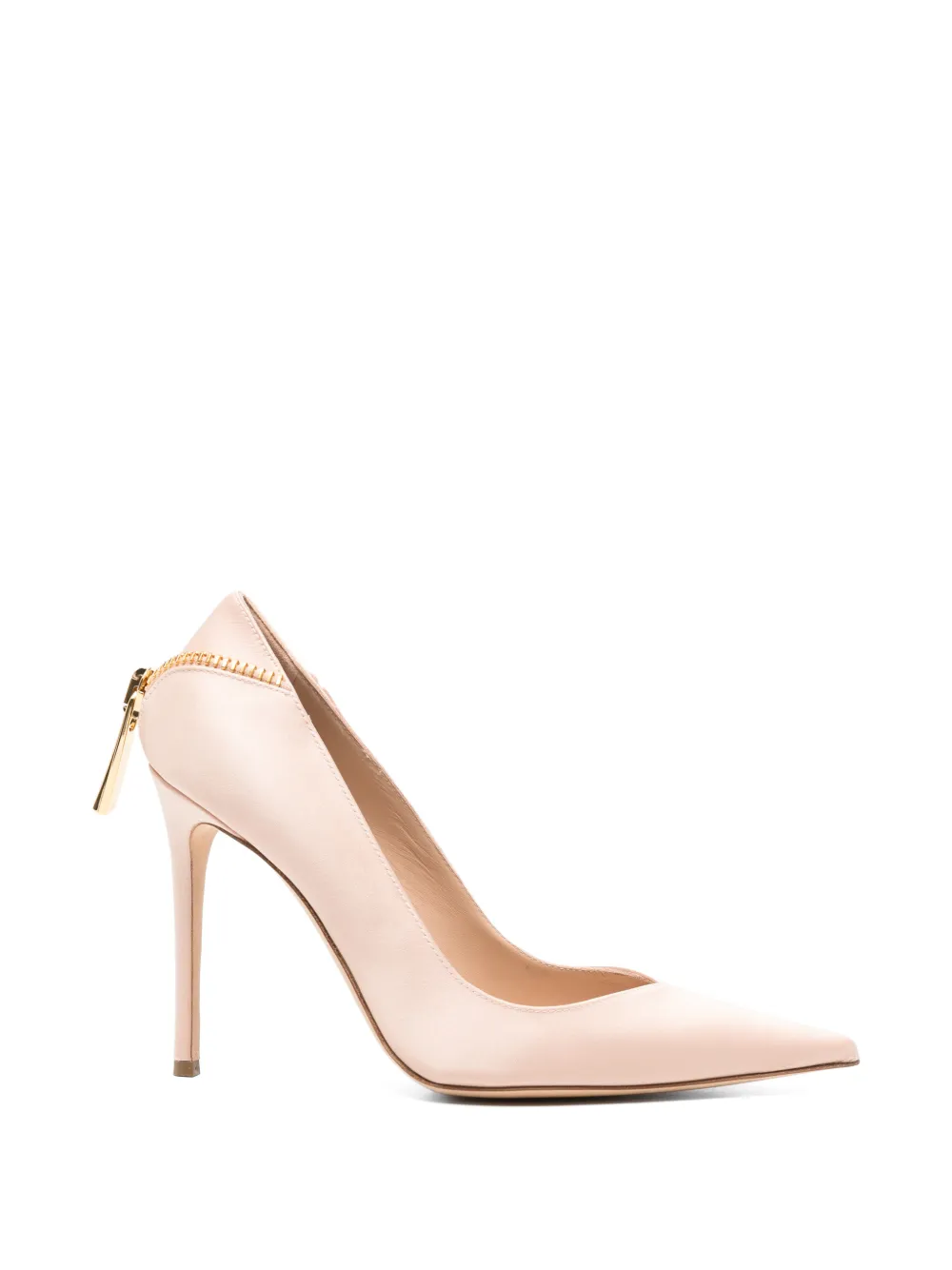 Elisabetta Franchi zip-detail pointed-toe heeled pumps Roze