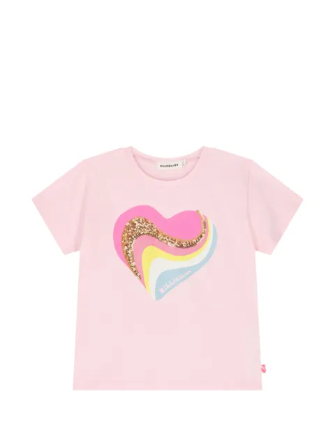 Billieblush sequin-embellished heart-print T-shirt