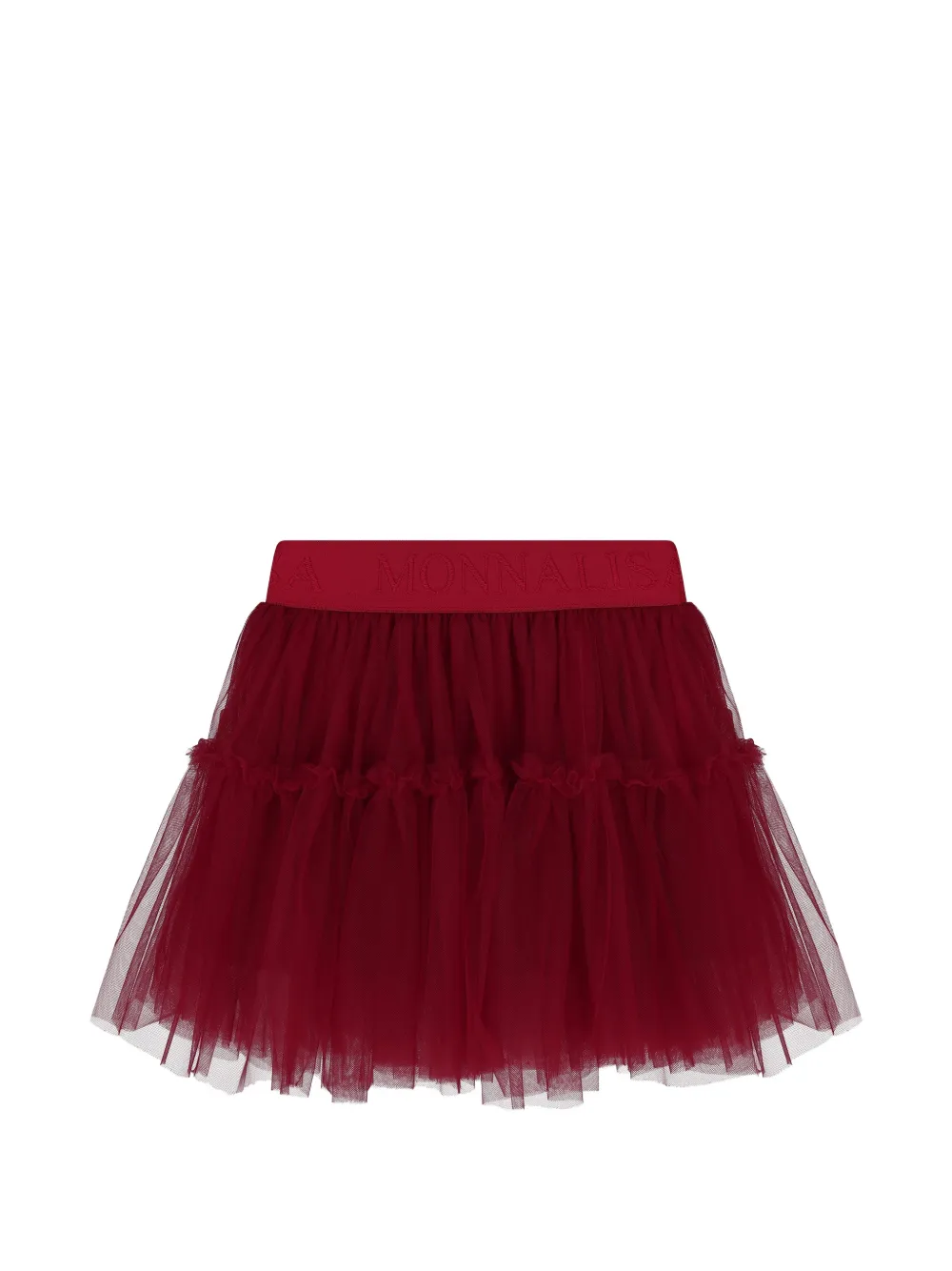 Monnalisa Set met T-shirt met lange mouwen en tulen rok met ruches Wit