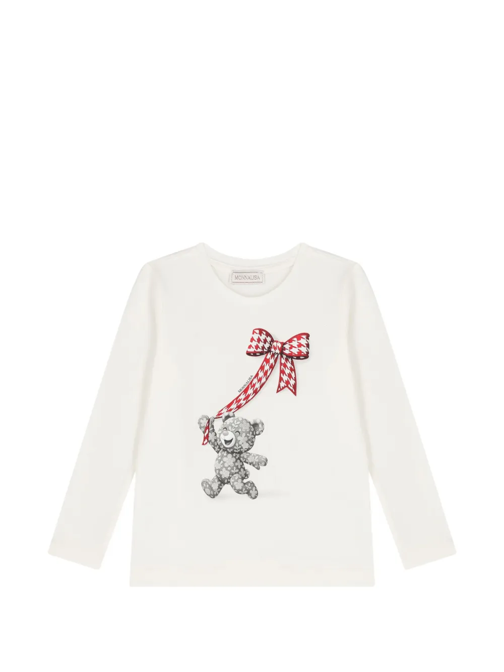 Monnalisa Set met T-shirt met lange mouwen en tulen rok met ruches Wit