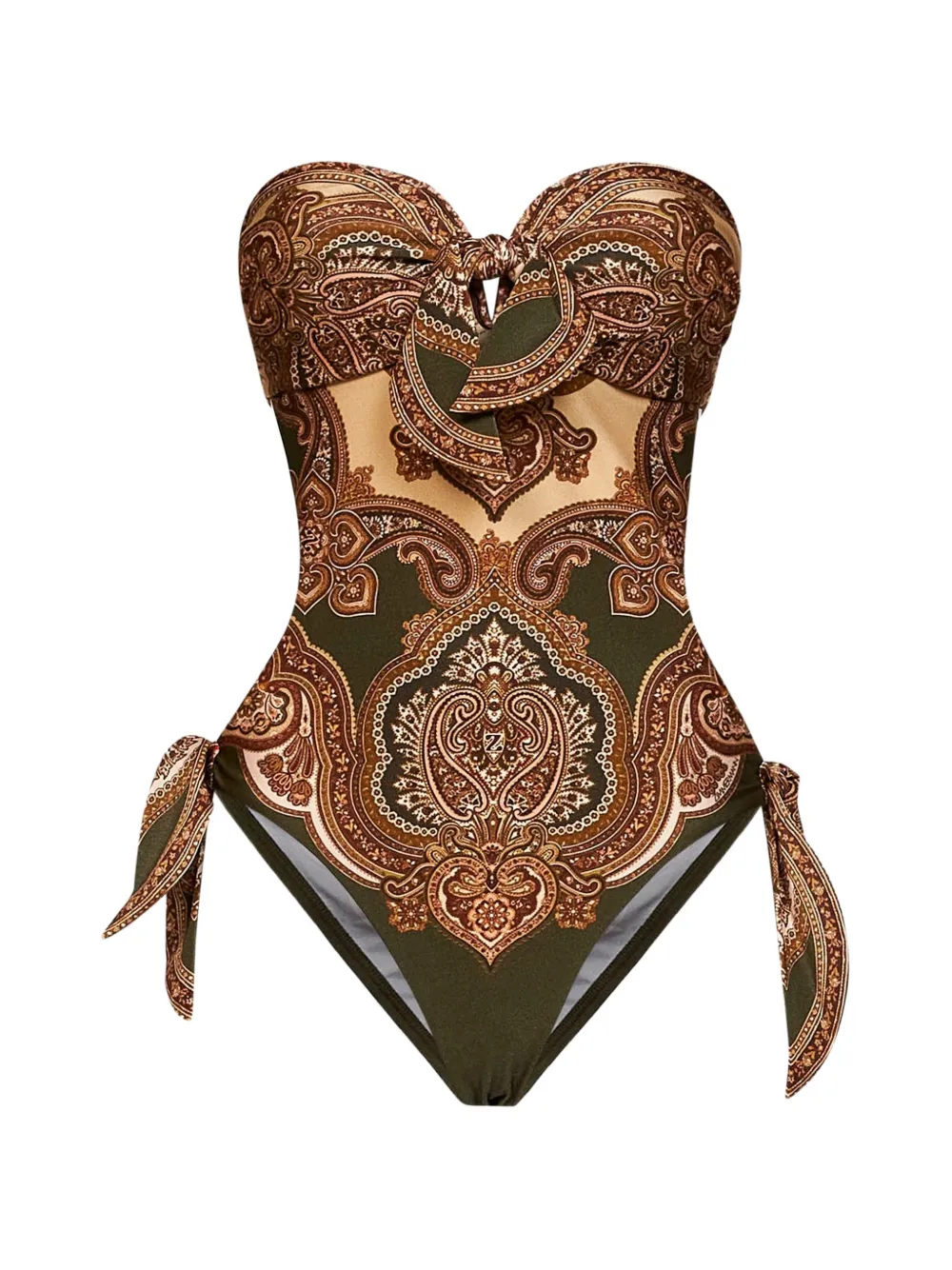 ZIMMERMANN paisley-print cut-out swimsuit - Verde