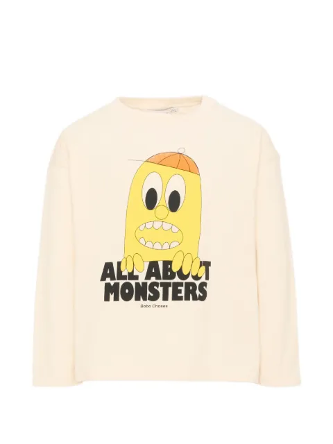 Bobo Choses monster-print long-sleeve T-shirt