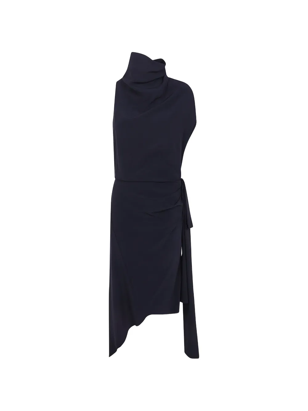 Nº21 draped asymmetric midi dress