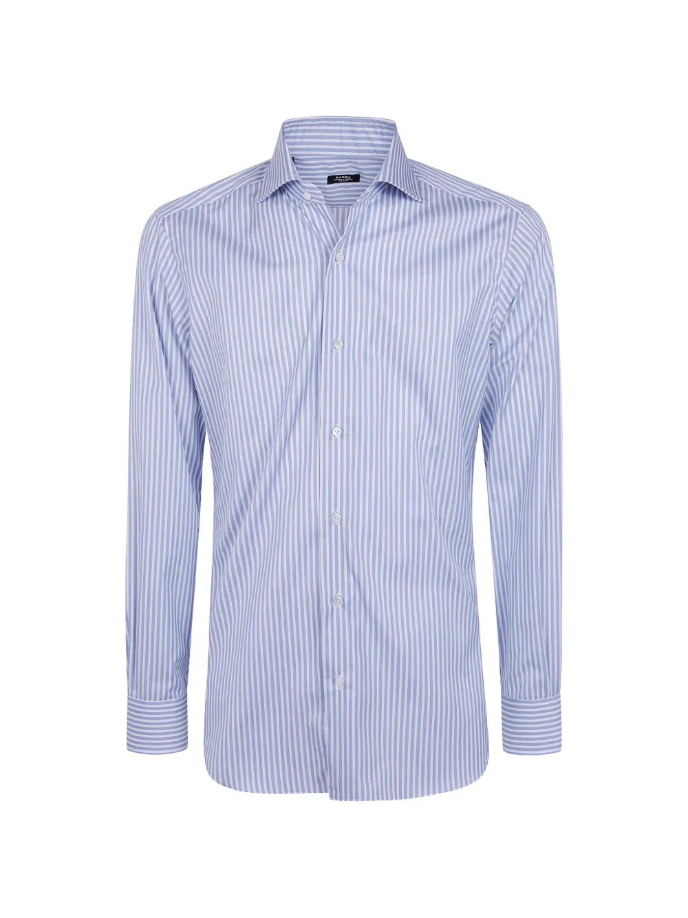Barba vertical-stripe long-sleeve cotton shirt - Blu