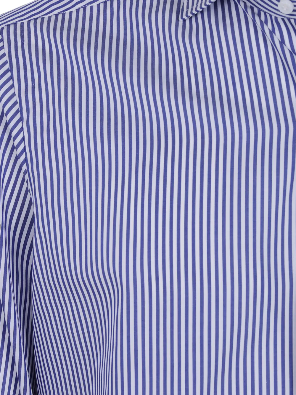 Barba Gestreept katoenen overhemd Blauw
