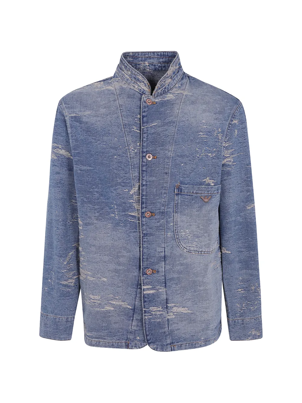 Emporio Armani distressed denim jacket - Blau