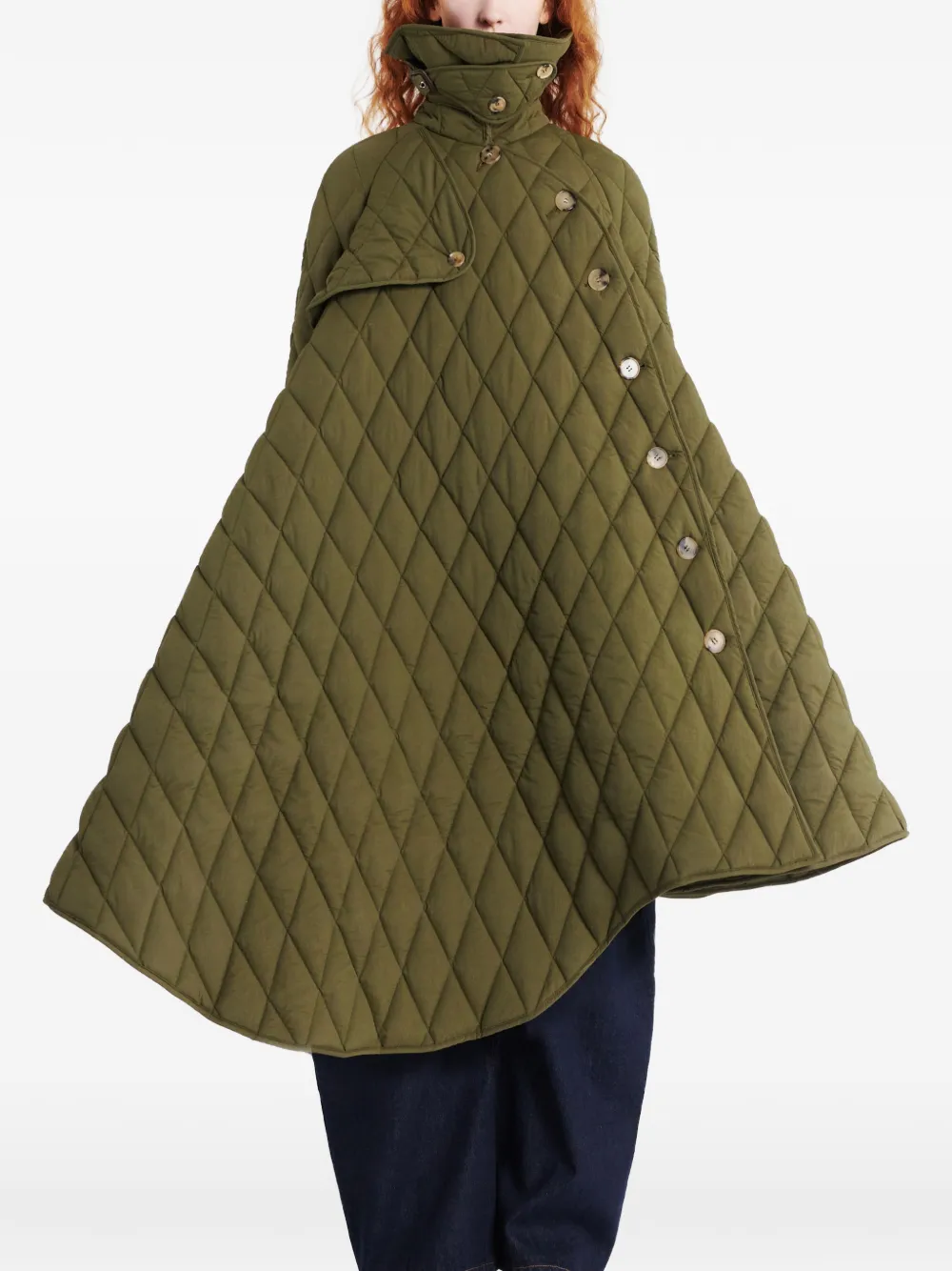 A.W.A.K.E. Mode quilted asymmetric-hem trench coat - Grün