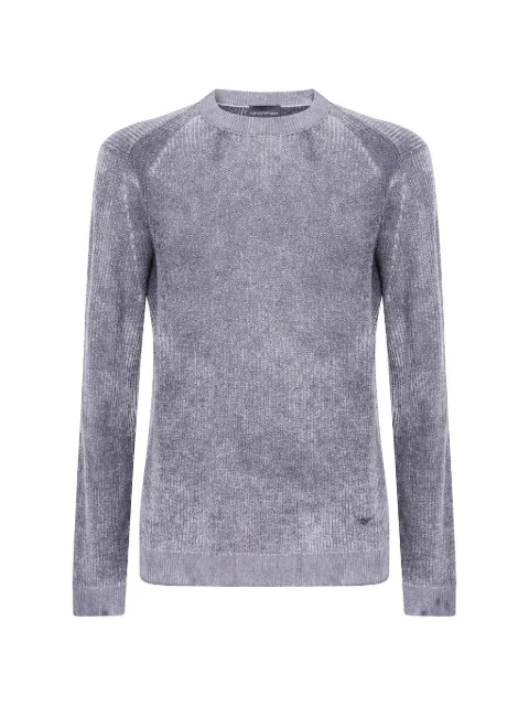 Emporio Armani ribbed virgin wool sweater with mélange print