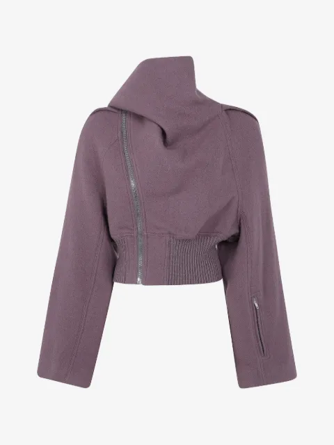 Rick Owens Scarf Flight asymmetric-zip cropped jacket