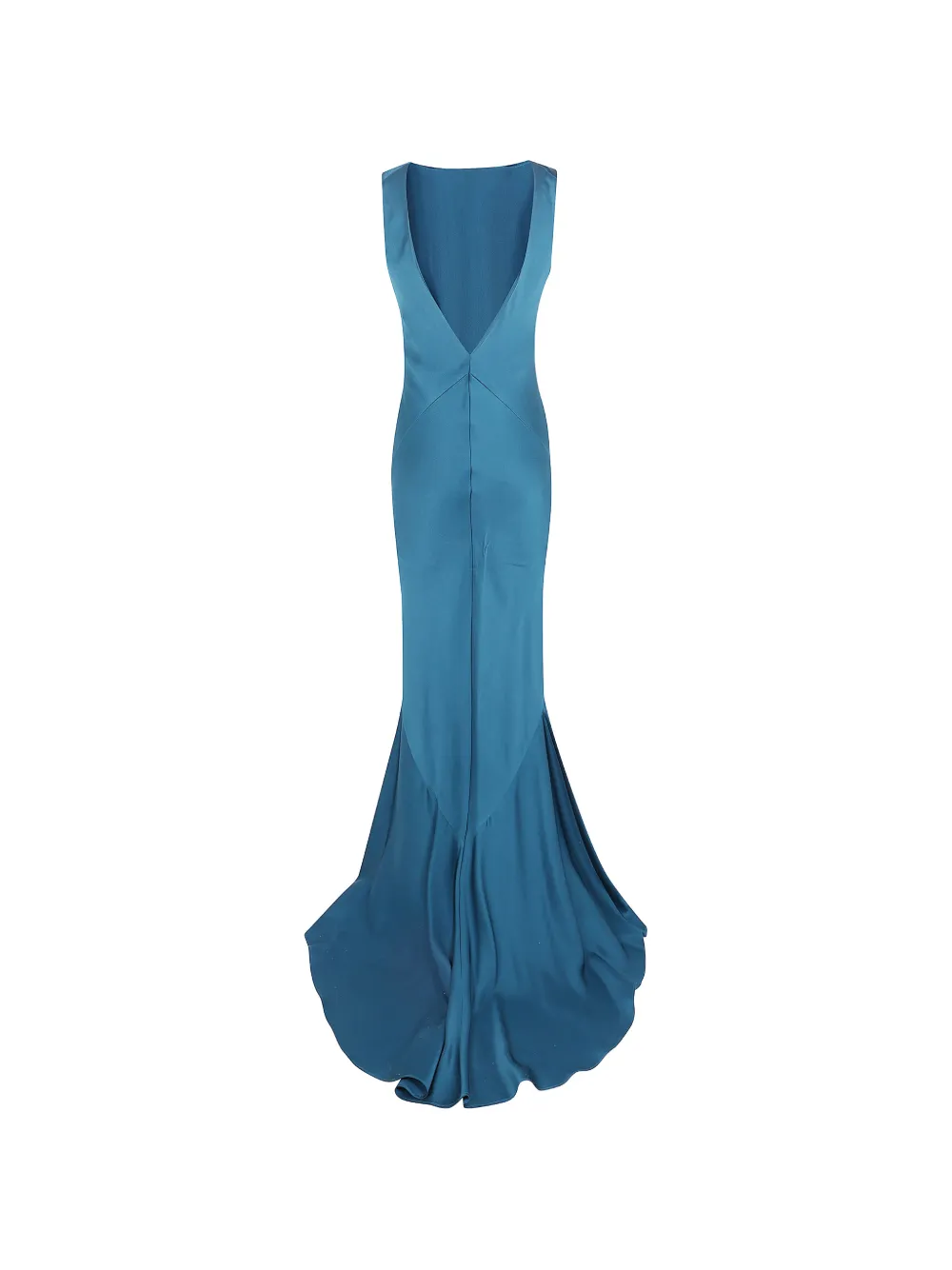Max Mara Satijnen crêpe maxi-jurk Groen