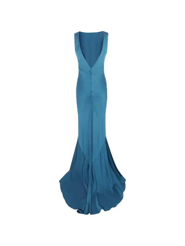 max mara evening dresses satin-crêpe Maxi Dress | Green Vintage Denim Overall Dress Size:NB engagement dresses for pictures Pink dress Slim fit Washed cotton