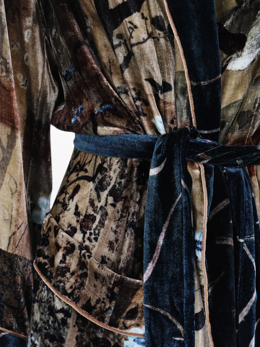 Pierre-Louis Mascia landscape-print belted coat Bruin